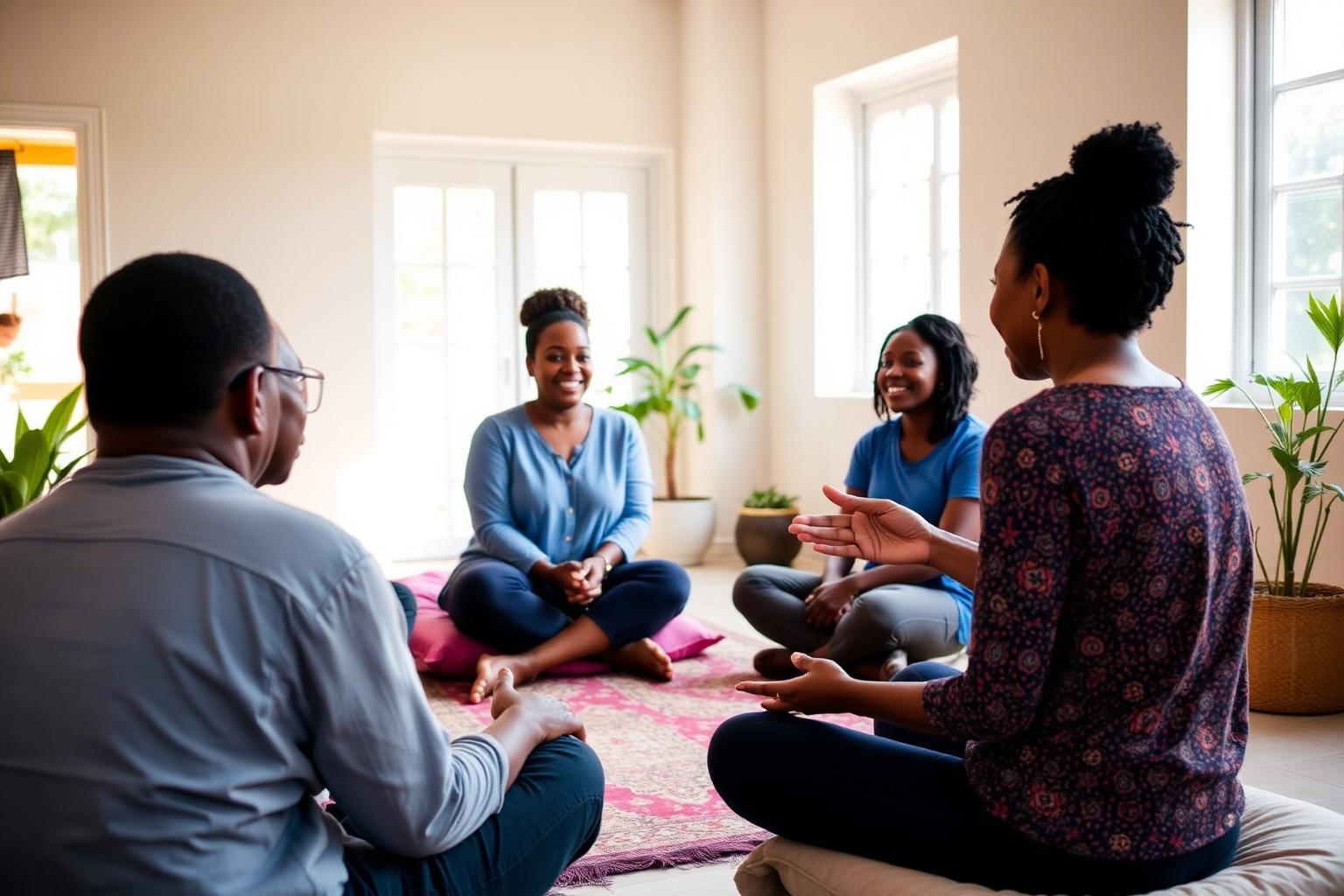 A wellness workshop in a bright community room